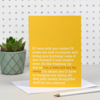 A Little Bit Too Far Away : Birthday Card (Yellow)