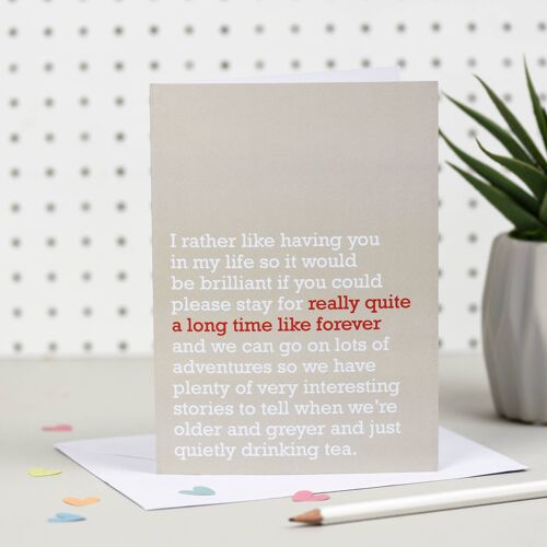 A Long Time Like Forever: Love Card For Anniversary (Nat)