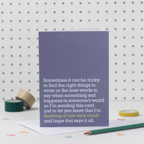 Thinking Of You Very Much : Sympathy Card For Loss (Grey)