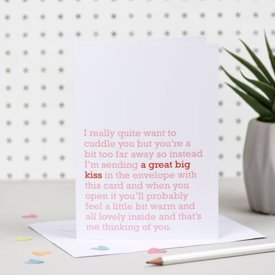 Great Big Kiss: Thinking Of You Card para seres queridos (blanco)