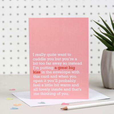 Great Big Kiss : Thinking Of You Card For Loved Ones (Pink)