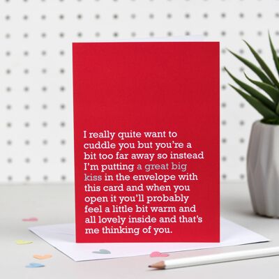 Great Big Kiss: Thinking Of You Card para seres queridos (rojo)