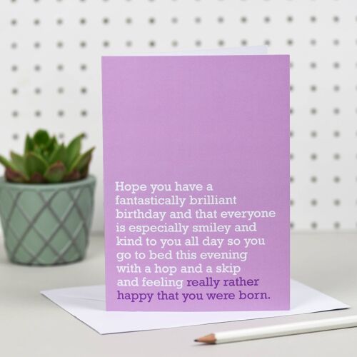 Happy You Were Born : Birthday Card (Purple)