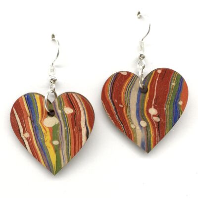 Heart Marbled Earrings