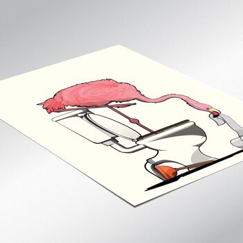 Flamingo sur l'affiche de l'enfant aux toilettes 2