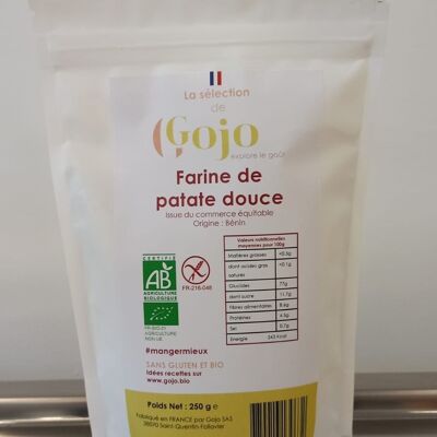 Harina de batata: orgánica certificada y sin gluten, de bajo índice glucémico