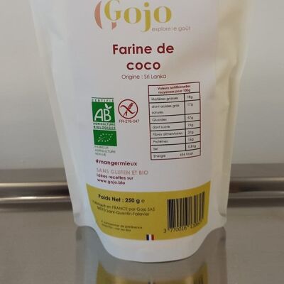 Harina de coco - Certificada como orgánica y sin gluten, con IG bajo