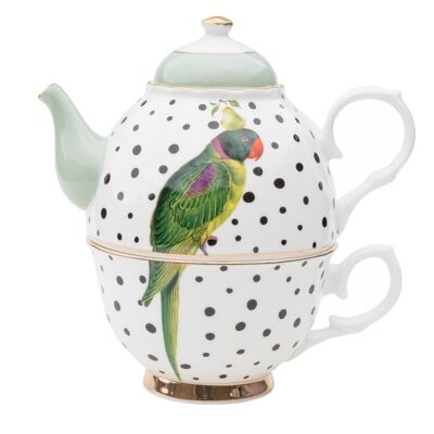 YE - Solitaire teapot 36 cl Parrot Polka dots