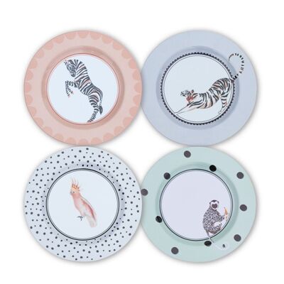 YE - Picnic set of 4 melamine plates 21.5 cm