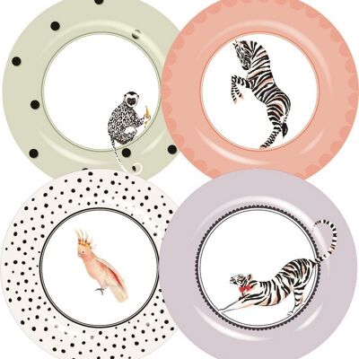 YE - Set de 4 assiettes 26,5 cm en mélamine