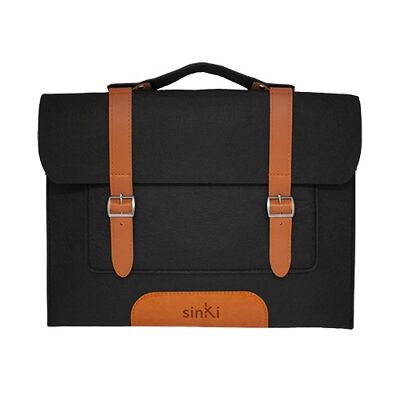 La STRAP - Cartable Eco-Friendly pour ordinateur - 100% recyclé éco-feutre - bandoulière - 15 pouces - noir