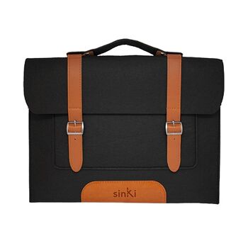 La STRAP - Cartable Eco-Friendly pour ordinateur - 100% recyclé éco-feutre - bandoulière - 15 pouces - noir 1