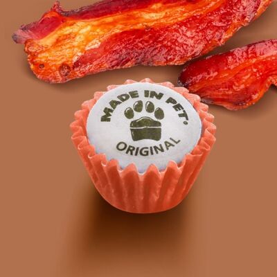 Mini cupcakes para perros - Tocino - 12 cupcakes