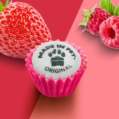 Mini cupcakes for dogs - Raspberry Strawberry - 12 cupcakes