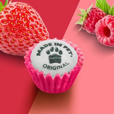 Mini cupcakes per cani - Lampone Fragola - 36 cupcakes