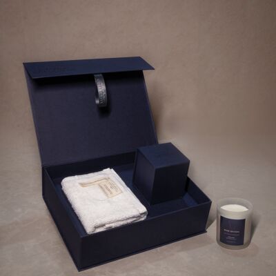 Everyday Luxury Gift Hamper- White Towel, Perfume & Candle