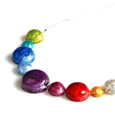 Multi Coloured Circle Resin Necklace