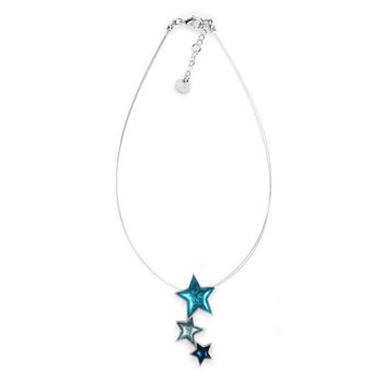 Collier en résine en forme d'étoile de couleur bleue et turquoise 2