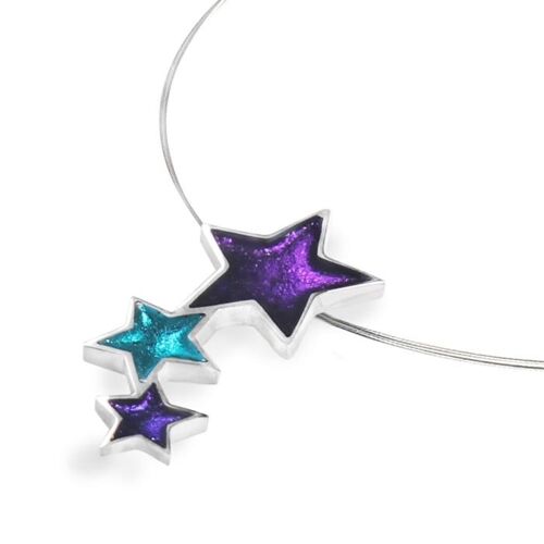Peacock Coloured Star Shaped Resin Necklace
