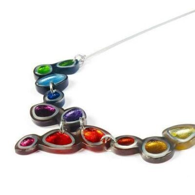 Multi Coloured Bubble Shaped Resin Necklace