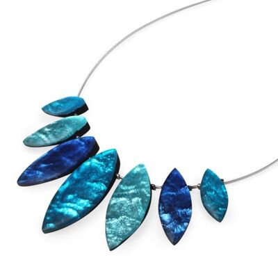 Blue Coloured Leaf shaped resin Necklace