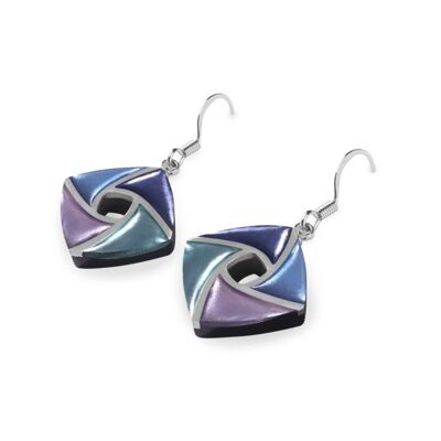 Purple & Blue Resin Earrings