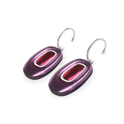 Purple/Red Coloured Resin Earrings