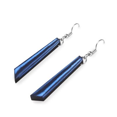 Sea Blue Coloured Earrings - Shiny Finish