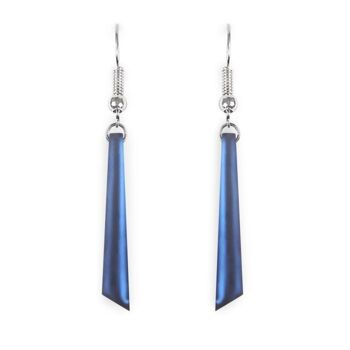 Boucles D'oreilles En Résine Colorée Bleu Mer - Fini Mat 2