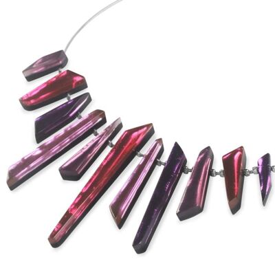 Blackberry Coloured Resin Necklace
