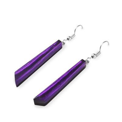 Peacock Purple Resin Earrings