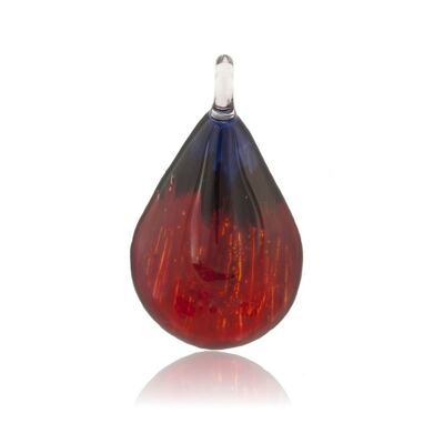 SWN524 - Red Blue Glass Teardrop Pendant Necklace