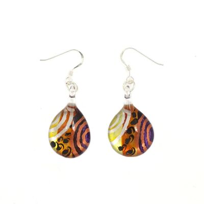 SWE506 - Multi-colour Glass Teardrop Drop Earring