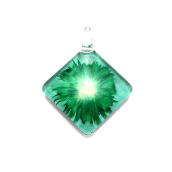 SWN564 - Collier Pendentif Diamant Verre Vert 1