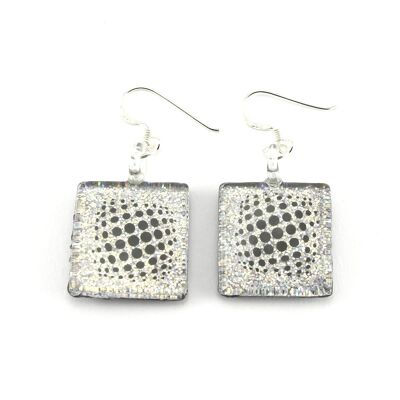 SWE562 - Black Glass Dotty Sparkle Drop Earring