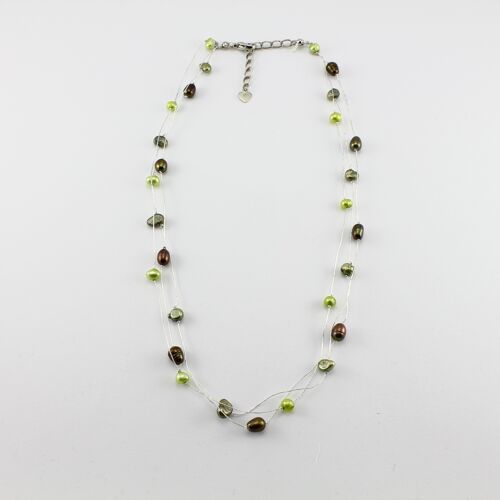 SWN0050GN - MILLY - Olive Green Freshwater Pearl Necklace