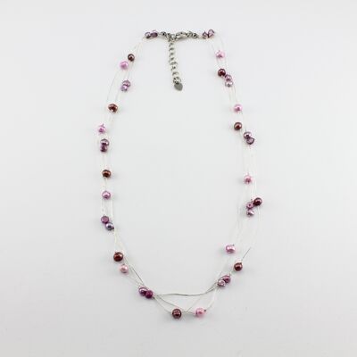 SWN0050PU - MILLY - Purple Freshwater Pearl Necklace