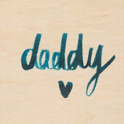 Wooden postcard - painted words daddy