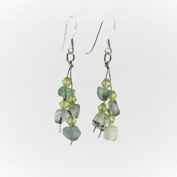 SWE0060FL - MIA - Boucles d'oreilles pendantes en fluorite 1