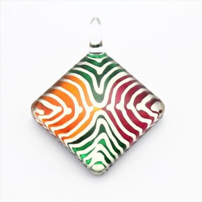 SWN586 Multi Coloured Diamond Glass Pendant Necklace