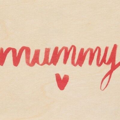 Wooden postcard - painted words mummy