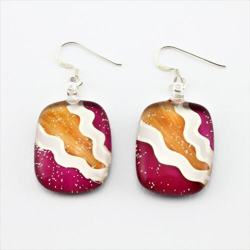 WSWE580 Multi Coloured Oval Glass Heart Earrings