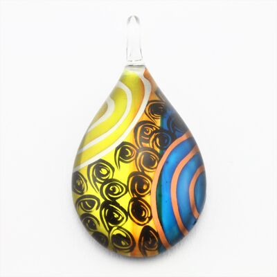 WSWN595 Multi Coloured Teardrop Glass Pendant Necklace