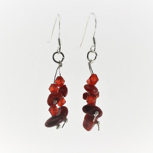 WSWE0060CO - MIA - Red Coral Drop Earrings