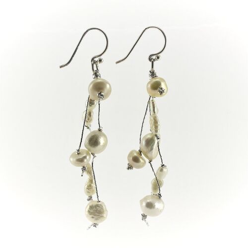 WSWE0050WH- MILLY - White Freshwater Pearl Drop Earrings