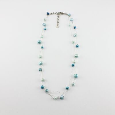 WSWN0050BL - MILLY - Blue Freshwater Pearl Necklace