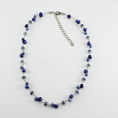 WSWN0017BL - SOPHIE - Navy Freshwater Pearl Necklace