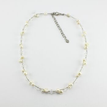 WSWN0017WH - SOPHIE - Collier de perles d'eau douce blanches 1