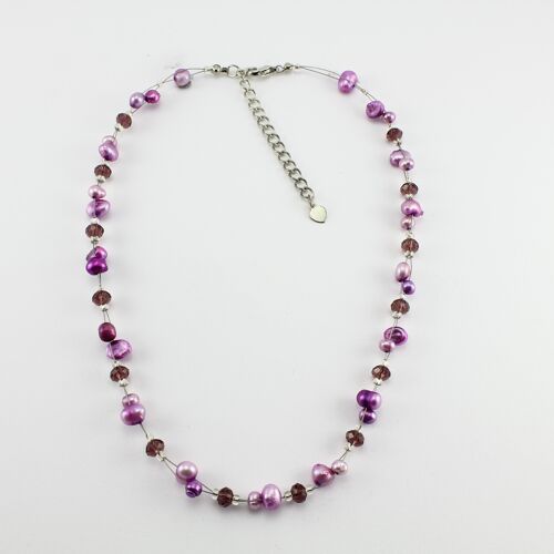 WSWN0017PU - SOPHIE - Purple Freshwater Pearl Necklace