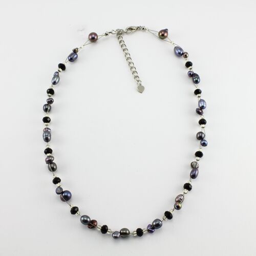 WSWN0017GY - SOPHIE - Grey Freshwater Pearl Necklace